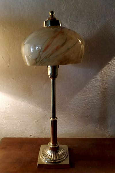 Mermer Desenli Abajur